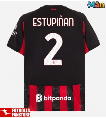 AC Milan Pervis Estupinan #2 Hemmatröja 2025-26 Kortärmad